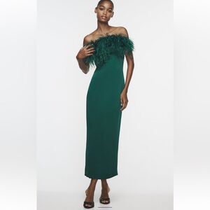 ZARA Feather Satin Effect Dress